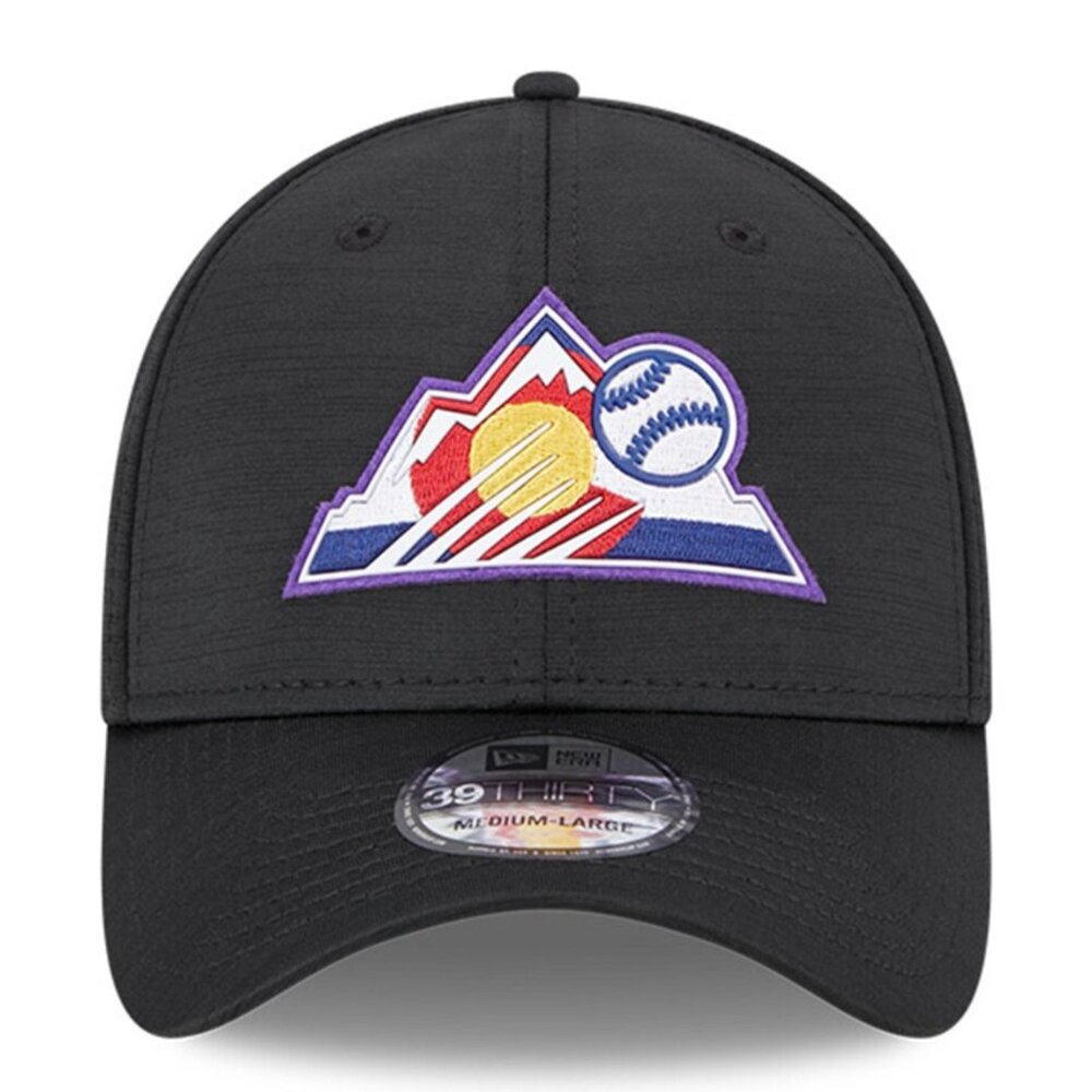 Colorado Rockies New Era 2023 Clubhouse Flex Hat - 39THIRTY Black XL/L